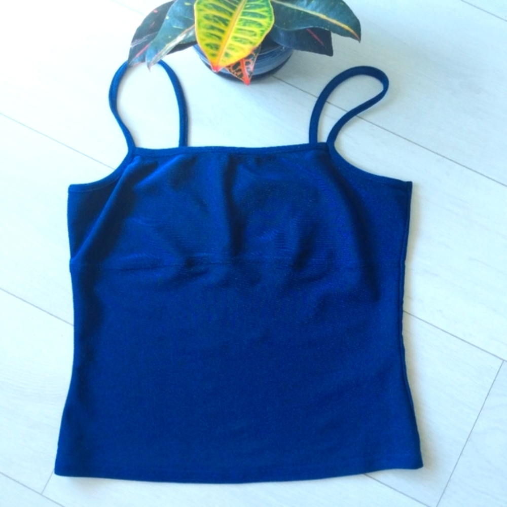 Vintage Y2K Shiny Blue Tank Top